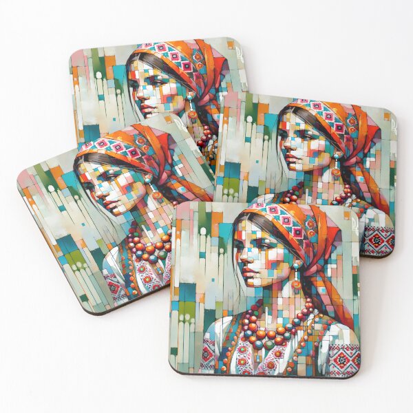 Item preview, Abstract Ukrainian Woman in Traditional Dress designed and sold by SolannaAS.