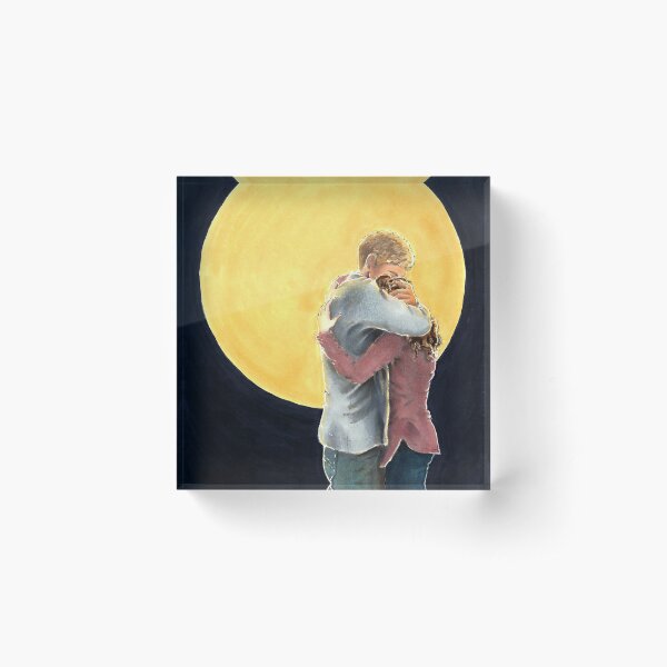 Build - Couple hugging under the moonlight Acrylic Block
