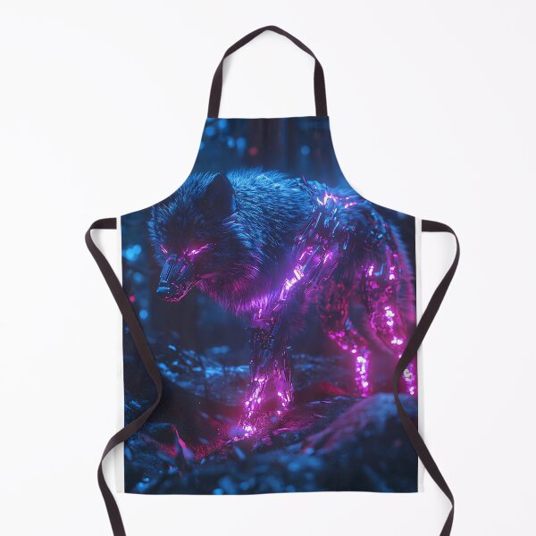 Item preview, Cybernetic Neon Wolf in Futuristic Forest designed and sold by PixelReverb.