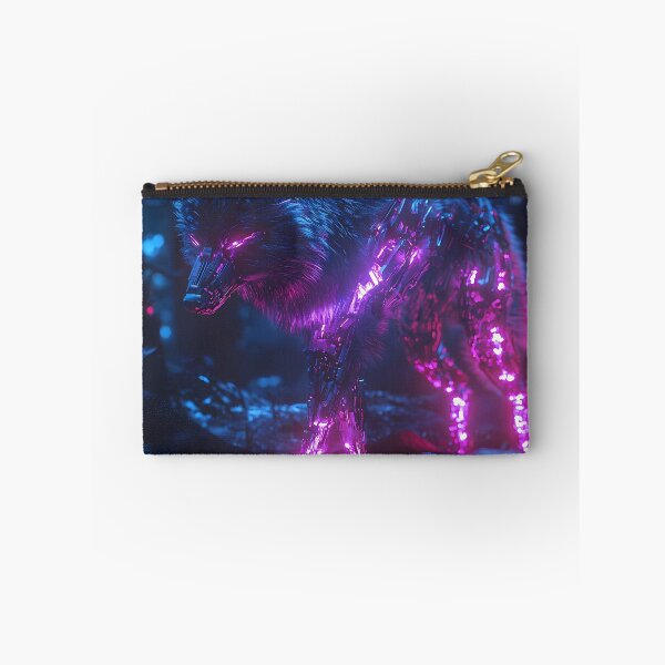 Item preview, Cybernetic Neon Wolf in Futuristic Forest designed and sold by PixelReverb.