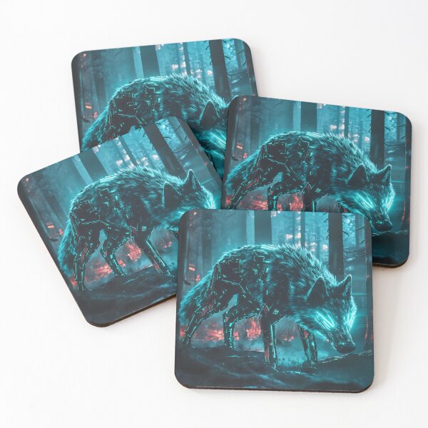 Item preview, Cyber Wolf in Neon Wilderness designed and sold by PixelReverb.