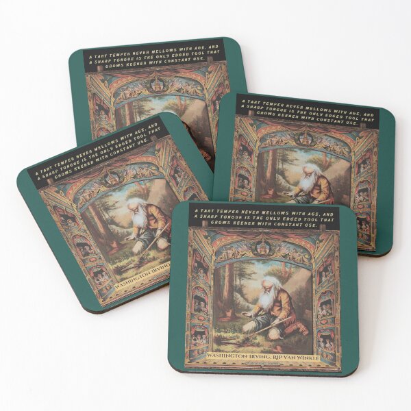 Item preview, Washington Irving: a tart temper never mellows with age, and a sharp tongue is the only edged tool that grows keener with constant use. designed and sold by artbleed.