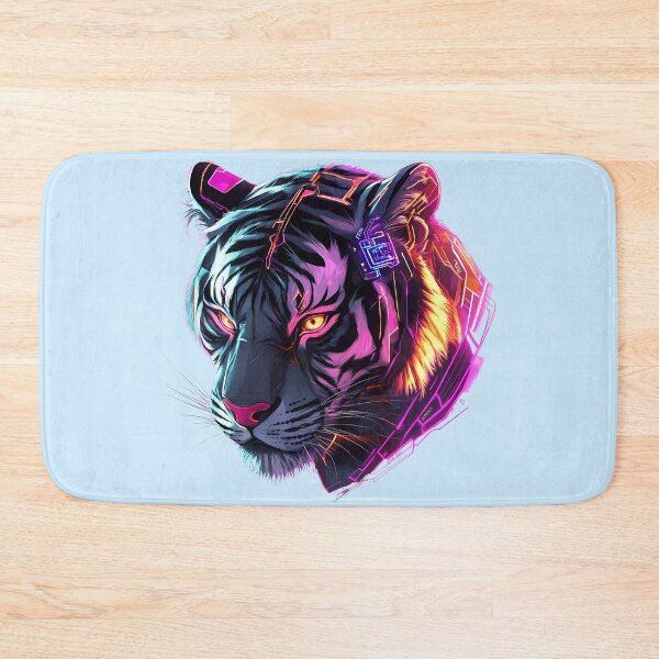 Item preview, Cybernetic Neon Tiger with Glowing Stripes designed and sold by PixelReverb.