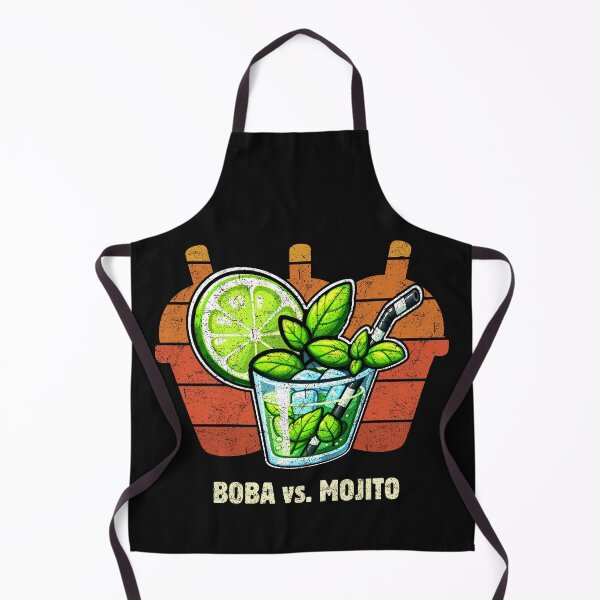 Item preview, BOBA vs. MOJITO: A Glass of Ice and Lime, Silhouettes of Bubble Tea Cups, Dark Canvas designed and sold by SplashTastic.