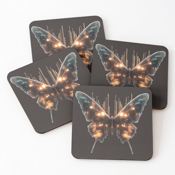 Item preview, Cybernetic Butterfly with Glowing Data Wings designed and sold by PixelReverb.