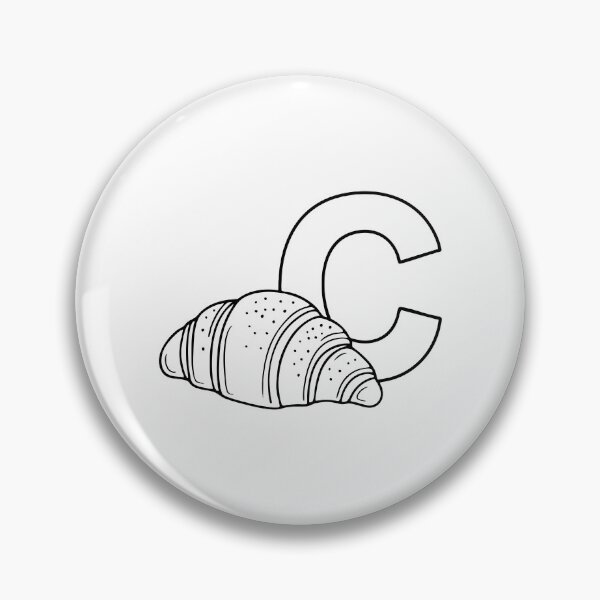 Item preview, Illustration of a Croissant Beside Letter C designed and sold by rasagamastore.
