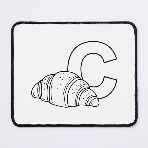 Item preview, Illustration of a Croissant Beside Letter C designed and sold by rasagamastore.