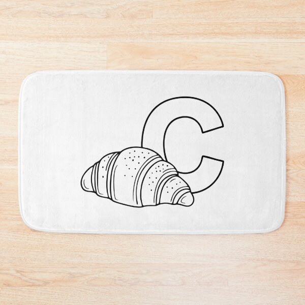 Item preview, Illustration of a Croissant Beside Letter C designed and sold by rasagamastore.