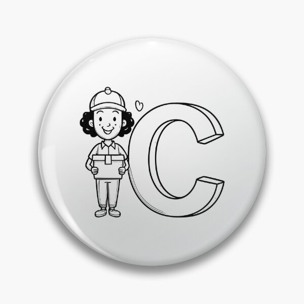 Item preview, Illustration of a Courier Delivering Box Beside Letter C designed and sold by rasagamastore.