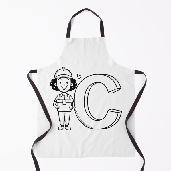 Item preview, Illustration of a Courier Delivering Box Beside Letter C designed and sold by rasagamastore.