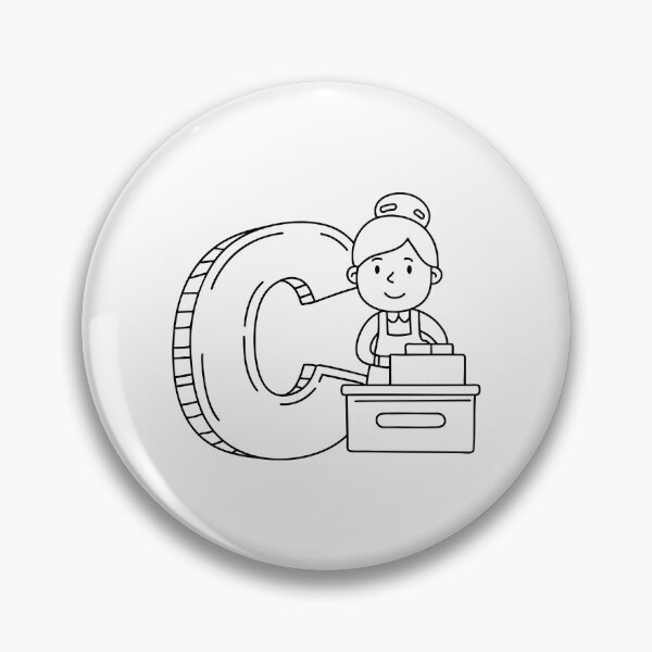 Item preview, Illustration of a Female Cashier Beside Letter C designed and sold by rasagamastore.