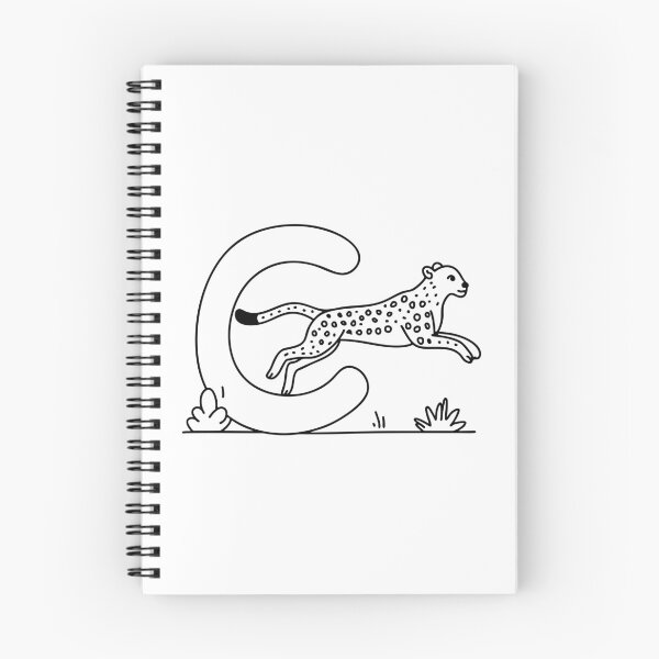 Item preview, Illustration of a Cheetah Running Beside Letter C designed and sold by rasagamastore.