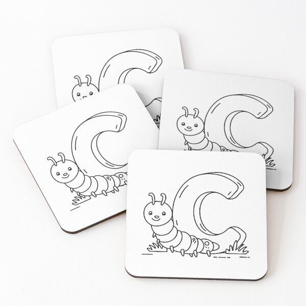 Item preview, Illustration of a Caterpillar Beside Letter C designed and sold by rasagamastore.