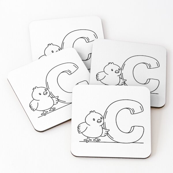 Item preview, Illustration of a Chick Beside Letter C designed and sold by rasagamastore.