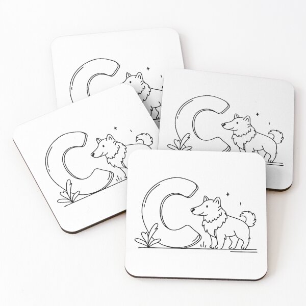 Item preview, Illustration of a Collie Beside Letter C designed and sold by rasagamastore.