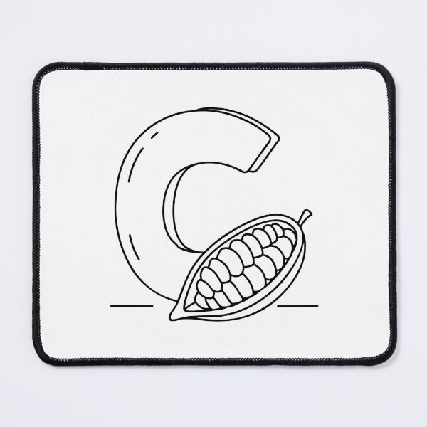 Item preview, Illustration of a Cocoa Bean Beside Letter C designed and sold by rasagamastore.