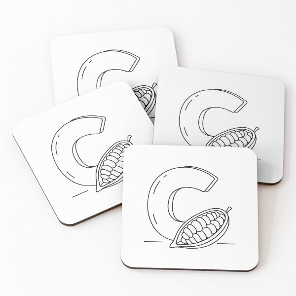 Item preview, Illustration of a Cocoa Bean Beside Letter C designed and sold by rasagamastore.