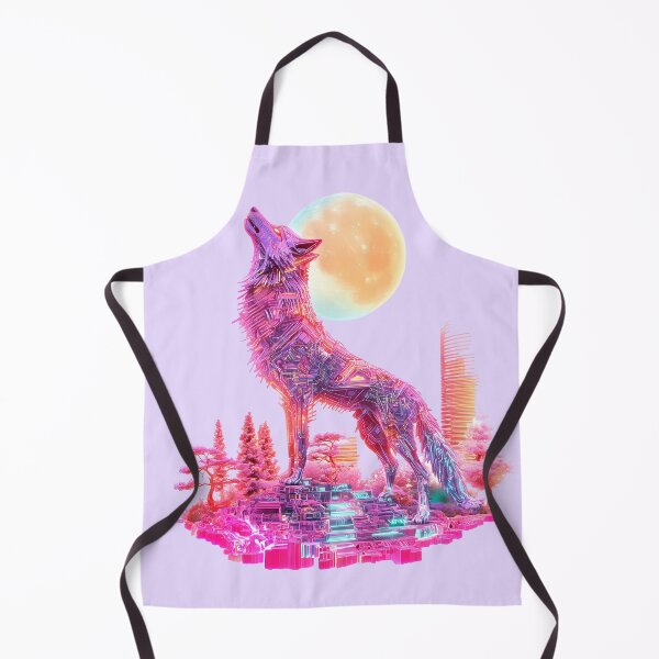 Item preview, Holographic Cyber Wolf Howling at Neon Moon designed and sold by PixelReverb.