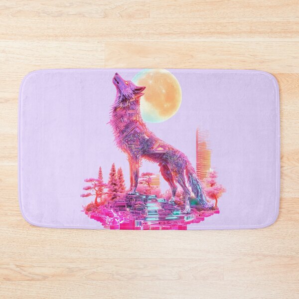 Item preview, Holographic Cyber Wolf Howling at Neon Moon designed and sold by PixelReverb.