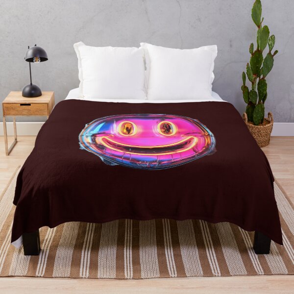 Item preview, Neon Dystopian Smiley Face with Glowing Colors designed and sold by PixelReverb.