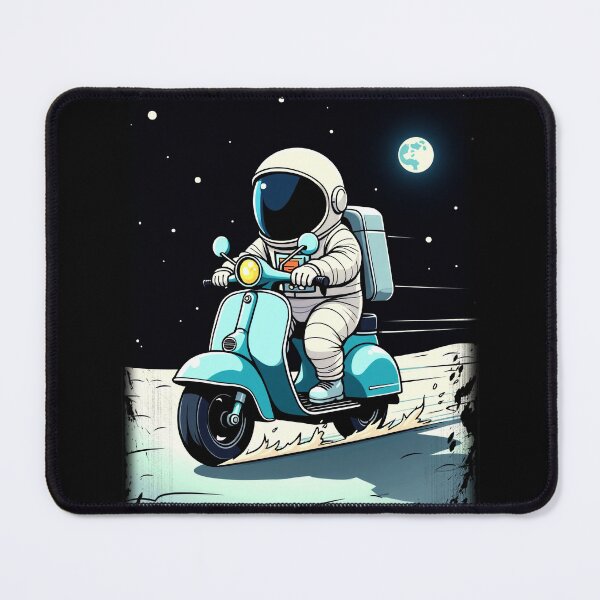 Item preview, LUNAR SCOOTERIST - Fun 2D Cartoon of an Astronaut Riding a Scooter on the Moon designed and sold by Coffee Partee.