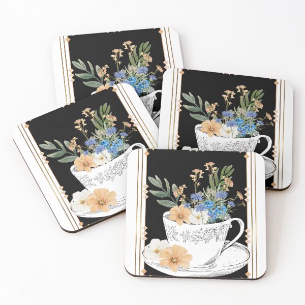Item preview, Floral tea cup romanian folk traditional pattern designed and sold by Little Miss Bee.