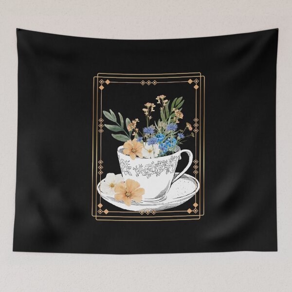 Item preview, Floral tea cup romanian folk traditional pattern designed and sold by Little Miss Bee.