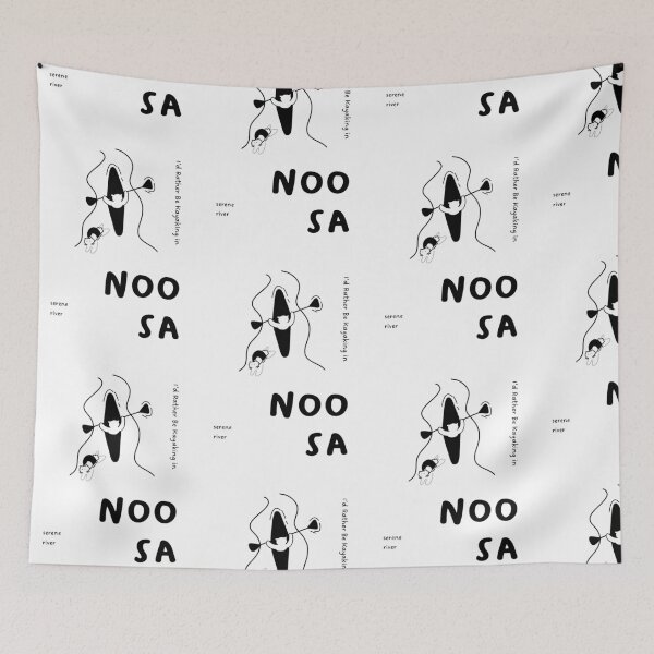 Item preview, I’d Rather Be Kayaking in Noosa | Illustration of a Cat Using a Kayak and a Swimming Cat   designed and sold by RM-Journey.