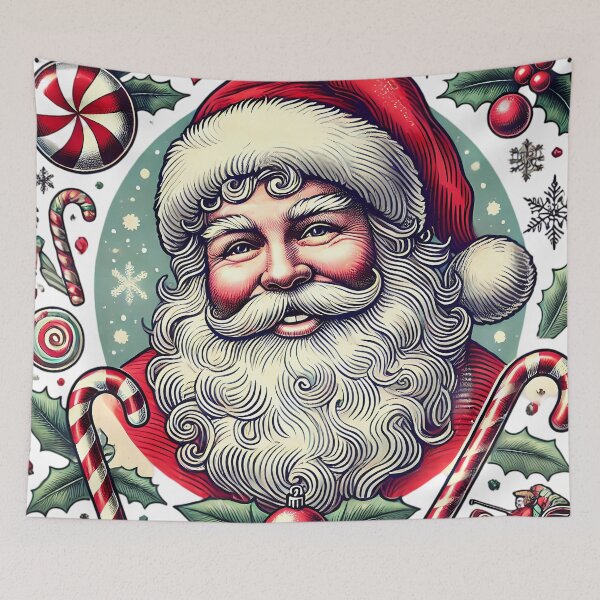 Item preview, Vintage Santa's Holiday Spirit designed and sold by Linework Studio.