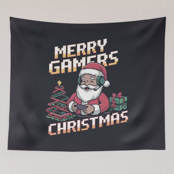 Item preview, Christmas pixel art - Merry Christmas gamers: Santa Pixel Gamer designed and sold by charlypicazo.