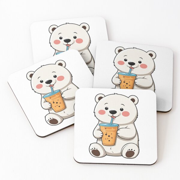 Item preview, Kawaii Polar Bear Enjoying Bubble Tea: Arctic Boba Bliss designed and sold by SketchOnScreen.