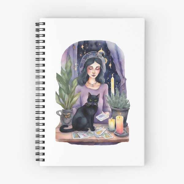 Item preview, Magical witch with black cat designed and sold by Shopatmarlow.