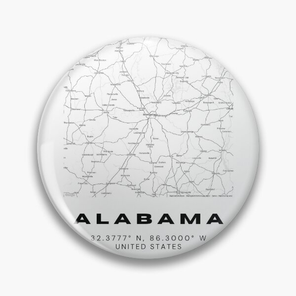 Item preview, Minimalist Alabama Map Art - Black and White Coordinates Design designed and sold by RM-Journey.