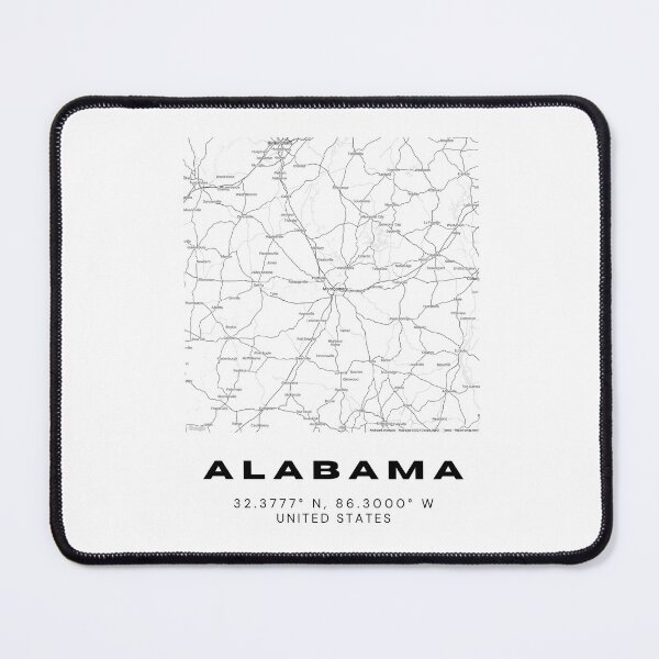 Item preview, Minimalist Alabama Map Art - Black and White Coordinates Design designed and sold by RM-Journey.