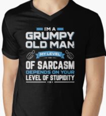 I Am A Grumpy Old Man My Level Of Sarcasm Depends On Your Men's V-Neck T-Shirt