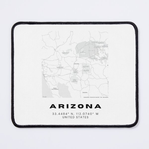 Item preview, Minimalist Arizona Map Art - Black and White Coordinates Design designed and sold by RM-Journey.