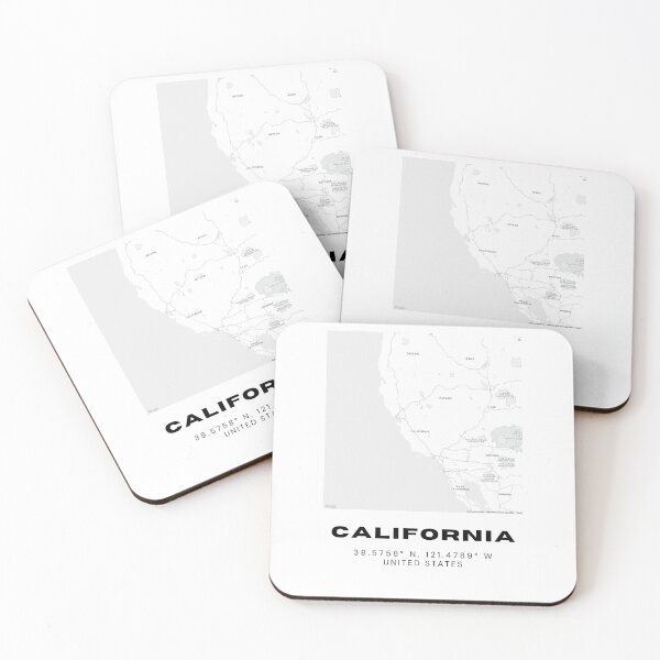 Item preview, Minimalist California Map Art - Black and White Coordinates Design designed and sold by RM-Journey.