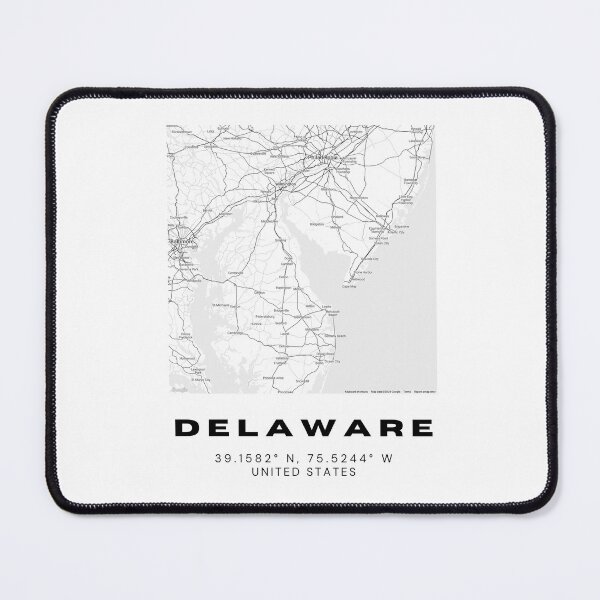 Item preview, Minimalist Delaware Map Art - Black and White Coordinates Design designed and sold by RM-Journey.