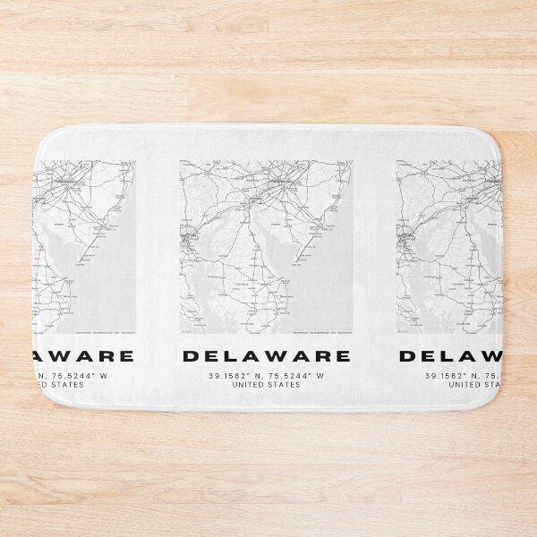 Item preview, Minimalist Delaware Map Art - Black and White Coordinates Design designed and sold by RM-Journey.