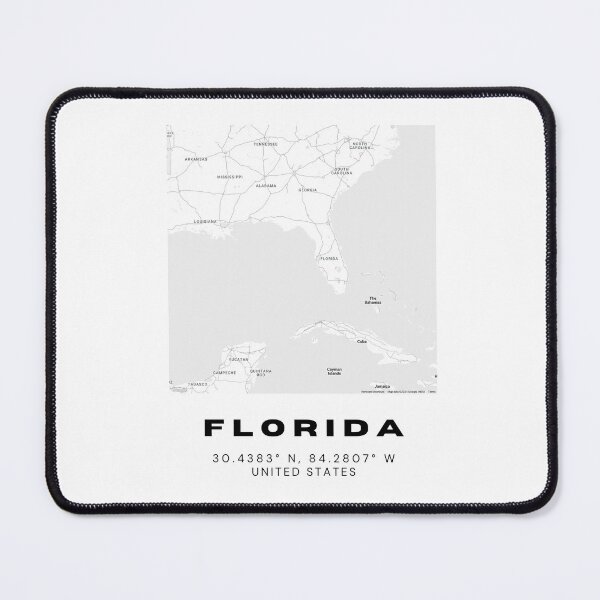 Item preview, Minimalist Florida Map Art - Black and White Coordinates Design designed and sold by RM-Journey.