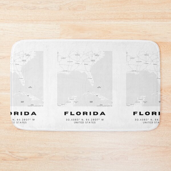 Item preview, Minimalist Florida Map Art - Black and White Coordinates Design designed and sold by RM-Journey.