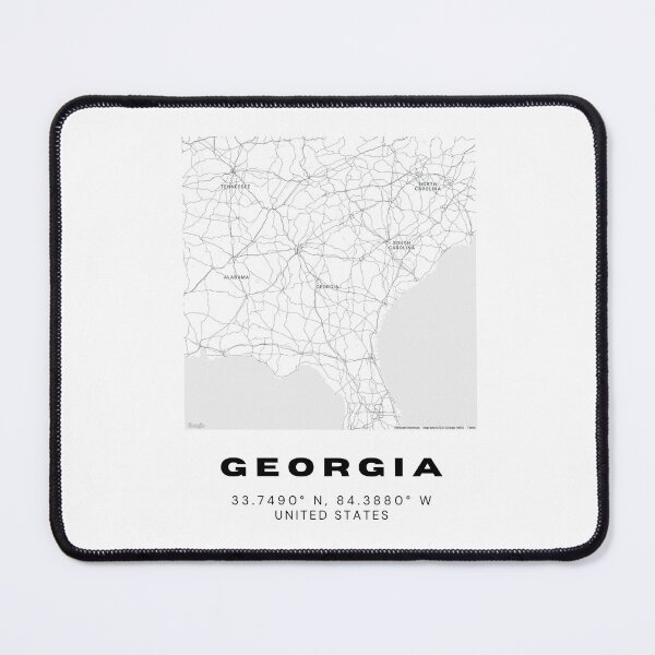 Item preview, Minimalist Georgia Map Art - Black and White Coordinates Design designed and sold by RM-Journey.