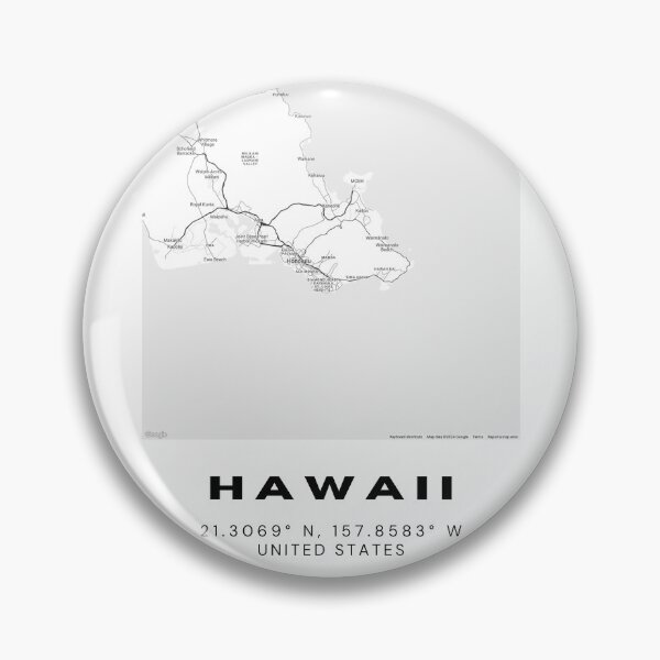 Item preview, Minimalist Hawaii Map Art - Black and White Coordinates Design designed and sold by RM-Journey.