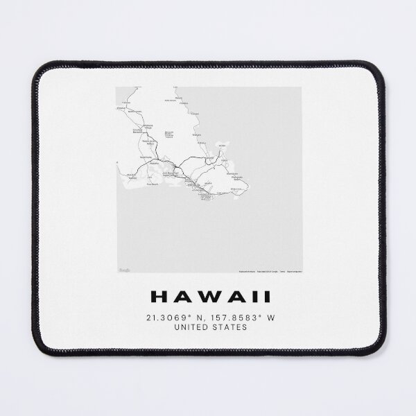 Item preview, Minimalist Hawaii Map Art - Black and White Coordinates Design designed and sold by RM-Journey.