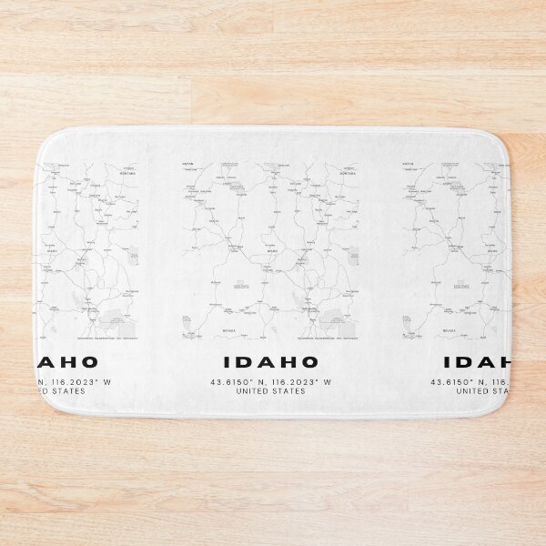 Item preview, Minimalist Idaho Map Art - Black and White Coordinates Design designed and sold by RM-Journey.
