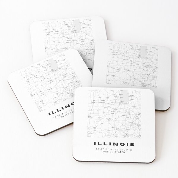 Item preview, Minimalist Illinois Map Art - Black and White Coordinates Design designed and sold by RM-Journey.
