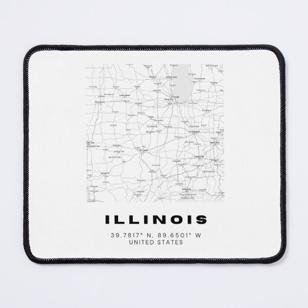Item preview, Minimalist Illinois Map Art - Black and White Coordinates Design designed and sold by RM-Journey.