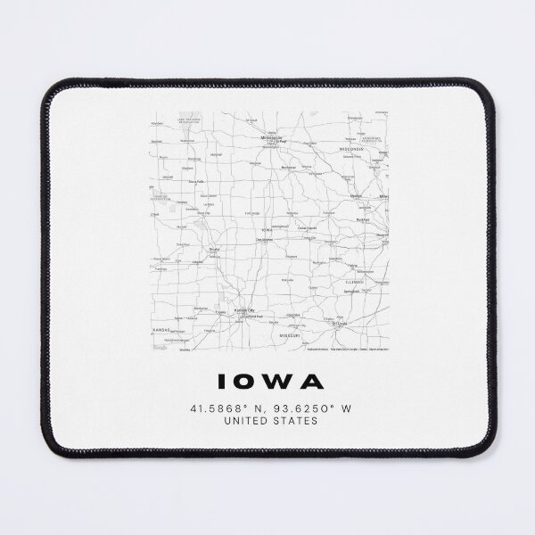 Item preview, Minimalist Iowa Map Art - Black and White Coordinates Design designed and sold by RM-Journey.