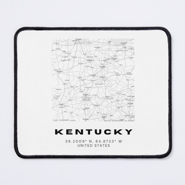 Item preview, Minimalist Kentucky Map Art - Black and White Coordinates Design designed and sold by RM-Journey.