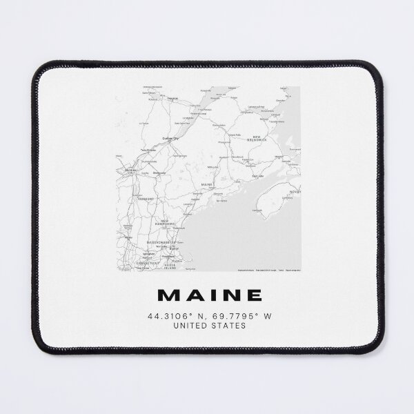Item preview, Minimalist Maine Map Art - Black and White Coordinates Design designed and sold by RM-Journey.